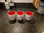 Postcodeloterij kopjes grachtenpandjes met rode binnenkant, Ophalen of Verzenden, Overige stijlen, Kop(pen) en/of Schotel(s)