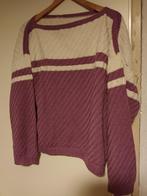 wollen gebreide trui. Mt 44 l handgemaakt paars wit noors, Paars, Maat 42/44 (L), Ophalen of Verzenden, Zo goed als nieuw