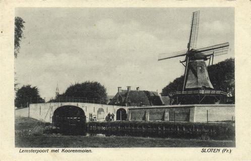 Lemsterpoort met Koorenmolen. - Sloten [Fr.] - 1929 gelopen, Verzamelen, Ansichtkaarten | Nederland, Gelopen, Utrecht, 1920 tot 1940