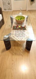 Glazen Salontafel met Dubbele Laag, Huis en Inrichting, Tafels | Salontafels, Ophalen, 100 tot 150 cm, 50 tot 100 cm, Zo goed als nieuw