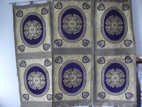 Marokkaans of Egyptische meubelstof, blauw/geelgoud, geweven, Hobby en Vrije tijd, Stoffen en Lappen, Nieuw, Katoen, 120 cm of meer