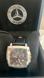 Metcedes Vintage Horloge, Leer, Staal, Polshorloge, Nieuw