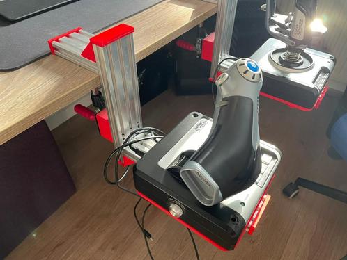 Saitek x52 Flight Simulator Joystick met metalen bureau fram, Computers en Software, Joysticks, Gebruikt, Ophalen of Verzenden