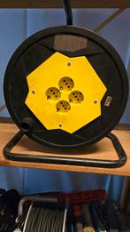 Kabelhaspel 25m met 4 stopcontacten - Gebruikt, Ophalen