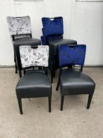 128 Luxe horeca restaurant stoelen Stackchair stapelbaar, Ophalen, Gebruikt, Blauw, Stof