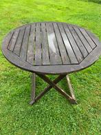 Houten tuintafel - Rond & Opvouwbaar, Tuin en Terras, Ophalen, Gebruikt, Rond, Hout