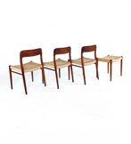 3x vintage model 75, Niels Otto Møller ‘60 (gerestaureerd), Huis en Inrichting, Stoelen, Ophalen of Verzenden, Zo goed als nieuw