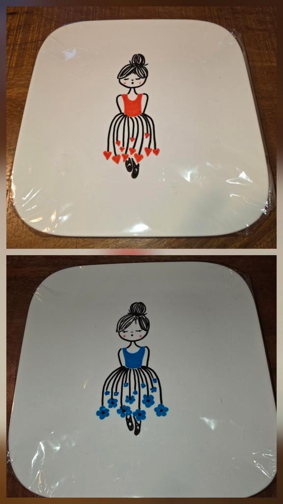 Borden met leuke tekening, Verzamelen, Scheepvaart, Zo goed als nieuw, Gebruiksvoorwerp, Motorboot of Zeilboot, Ophalen of Verzenden