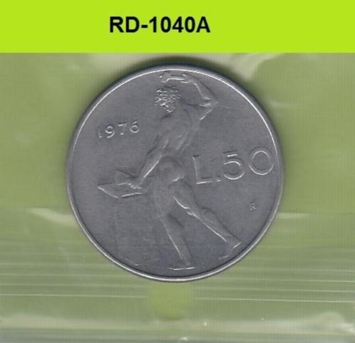 S8-RED-1040 Italy 50 LIRE 1976  VF KM95.1, Postzegels en Munten, Munten | Europa | Niet-Euromunten, Italië, Verzenden
