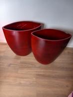 ZGAN 2 Rode hoge bloempotten, Tuin en Terras, Bloempotten, Ophalen, Binnen, Zo goed als nieuw, Overige vormen