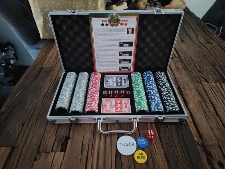 Pokerset in aluminium koffer - Zo goed als nieuw, Hobby en Vrije tijd, Gezelschapsspellen | Kaartspellen, Zo goed als nieuw, Vijf spelers of meer