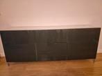 Ikea Besta kast wit met olijfgroen en glasplaat , Huis en Inrichting, Kasten | Dressoirs, Ophalen