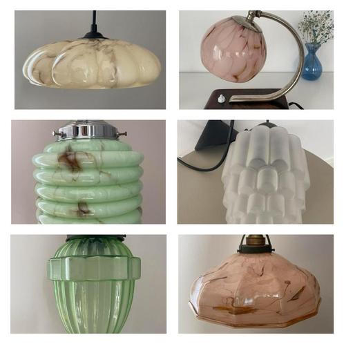 Diverse art deco lampen | hanglamp | skyscraper | tafellamp, Antiek en Kunst, Curiosa en Brocante, Ophalen of Verzenden