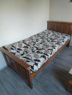 Massief eikenhouten bed Oisterwijk, Ophalen, 90 cm, Eenpersoons, Bruin