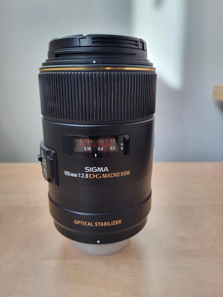 Sigma 105mm f2.8 Macro OS voor Nikon - Compleet!, Audio, Tv en Foto, Fotografie | Lenzen en Objectieven, Zo goed als nieuw, Macrolens