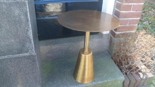 Metalen bijzettafel tafeltje plantentafel wijntafel 47h goud, Huis en Inrichting, Woonaccessoires | Overige, Gebruikt, Ophalen of Verzenden
