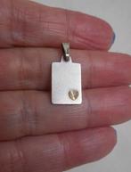 Zilveren hanger met gouden hartje nr.185, Overige voorstellingen, Verzenden, Zo goed als nieuw, Zilver