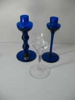 Leerdam Glazen kandelaars voor KLM ontwerp Frans Molenaar, Ophalen of Verzenden