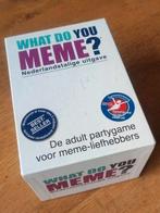 What do you meme? - partyspel partygame kaartspel l 18+ NL, Hobby en Vrije tijd, Ophalen of Verzenden, Zo goed als nieuw
