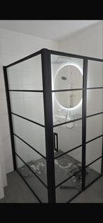 Douchewand met zwart frame - 120x120cm, Ophalen, Zo goed als nieuw, Met douche