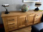 massief houten dressoir eventueel hoge kast + tafel aanwezig, Ophalen, 150 tot 200 cm, Zo goed als nieuw, 25 tot 50 cm