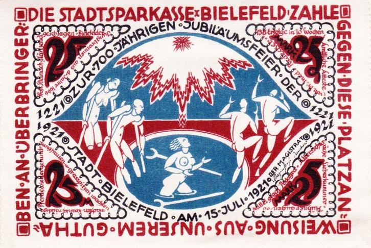 DIE STADSSPARKASSE - BIELFELD NOODGELD, Postzegels en Munten, Bankbiljetten | Europa | Niet-Eurobiljetten, Duitsland, Verzenden