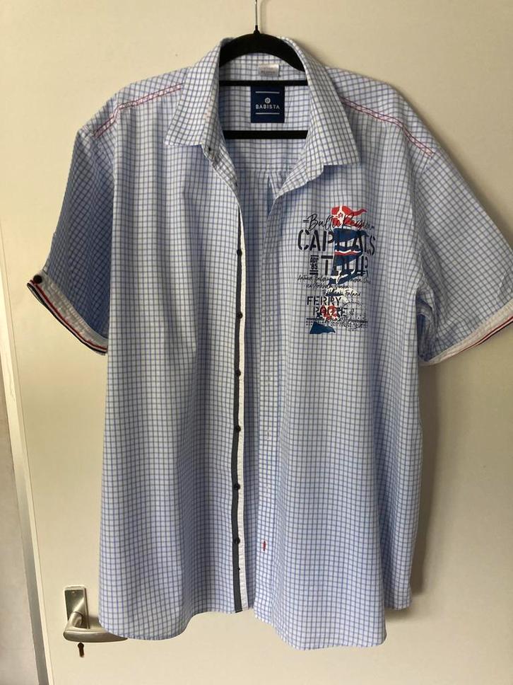 Overhemd 47/48 korte mouw, Kleding | Heren, Overhemden, Zo goed als nieuw, Overige halswijdtes, Wit, Ophalen of Verzenden