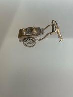 Zilveren miniatuur ijskar met man, Antiek en Kunst, Ophalen of Verzenden, Zilver