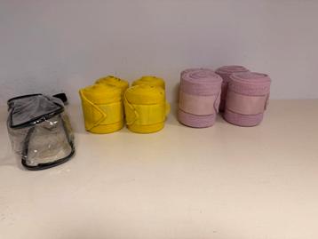 2x Set BANDAGES Geel & Lila Katoen en Fleece 4 stuks! beschikbaar voor biedingen