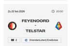 2 tickets Feyenoord - Telstar, Twee personen, Februari
