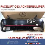 W205 C63 AMG FACELIFT ACHTERBUMPER + DIFFUSER GRIJS ORIGINEE