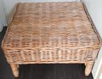 Bamboe riet rotan bijzettafel salontafel poef hocker met, Huis en Inrichting, Tafels | Salontafels, 50 tot 100 cm, Vierkant, Zo goed als nieuw