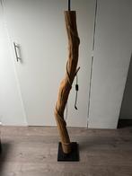 Zelfgemaakte houten boomstam lamp, Huis en Inrichting, Lampen | Vloerlampen, Nieuw, 150 tot 200 cm, Hout, Ophalen