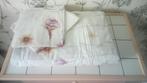 Dekbedovertrekset wit met bloemen 200 x 200 cm, Gebruikt, Eenpersoons, Wit, Ophalen of Verzenden