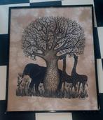 Batik doek afrikaans tafreel kunstenares heidi lange, Antiek en Kunst, Ophalen