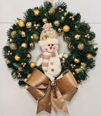 Prachtige kerstkrans met sneeuwpop en lantaarn. (40cm), Ophalen of Verzenden, Nieuw