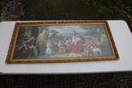 Religieus schilderij, houten antieke gouden lijst 124x58 cm, Ophalen, Gebruikt, Kaart of Prent, Christendom | Katholiek