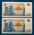 Zimbabwe bankbiljetten 20 en 100 dollar, Ophalen of Verzenden, Zimbabwe