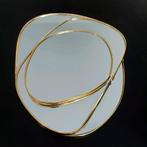 SPIEGELSET ORGANIC SHAPE-3 SPIEGELS MET GOUDEN RAND, Minder dan 50 cm, Verzenden, Nieuw, Minder dan 100 cm