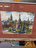 Aquarel kathedraal Moskou, Antiek en Kunst, Ophalen of Verzenden