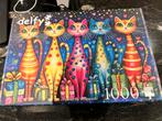 Delfy Puzzel - Katten - 1000 Stukjes, Ophalen of Verzenden, 500 t/m 1500 stukjes, Zo goed als nieuw, Legpuzzel