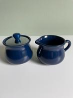 Blauw aardewerk melk- en suiker stelletje set, Overige typen, Ophalen of Verzenden, Zo goed als nieuw, Overige stijlen