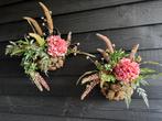 Gietijzeren mandjes met zijdebloemen, Huis en Inrichting, Woonaccessoires | Kunstplanten en Kunstbloemen, Ophalen of Verzenden