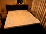 Lederen boxspring 180x220 met topper, Ophalen, Overige materialen, Gebruikt, Zwart