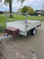 Plateau wagen/ aanhanger 255x150 ZEER NETJES. 750 kilo wit, Auto diversen, Aanhangers en Bagagewagens, Ophalen, Zo goed als nieuw