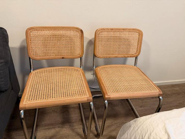 2 Riet Rotan Thonet Cesca Breuer Stoelen, Huis en Inrichting, Stoelen, Zo goed als nieuw, Twee, Riet of Rotan, Overige kleuren