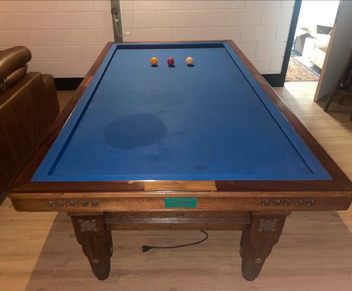 Antieke Biljarttafel - Verwarmd, Ruilen tegen pool tafel, Sport en Fitness, Biljarten en Poolen, Gebruikt, Biljarttafel, Ophalen of Verzenden
