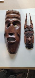 oud houten masker + decoratie item (14iv270/16), Antiek en Kunst, Curiosa en Brocante, Verzenden
