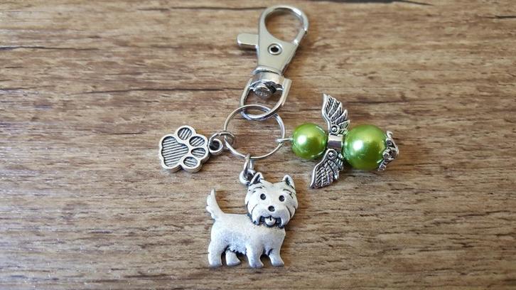 Sleutelhanger West Highland white terrier beschermengeltje, Dieren en Toebehoren, Honden-accessoires, Nieuw, Verzenden