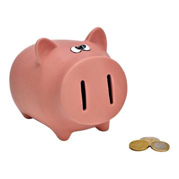Spaarpot varken - stop het geld door zijn neusgaten! beschikbaar voor biedingen